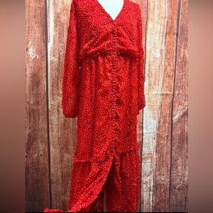 Anthropologie Red Polka Dot Dress